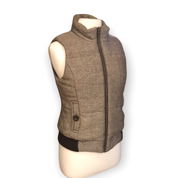 TALULA Aritzia Brown Gold Italian WOOL Quilted PUFFER VEST! 🍂 - Picture 12 of 13